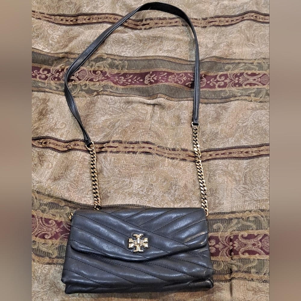 Tory burch kira Chevron leather chain wallet purse